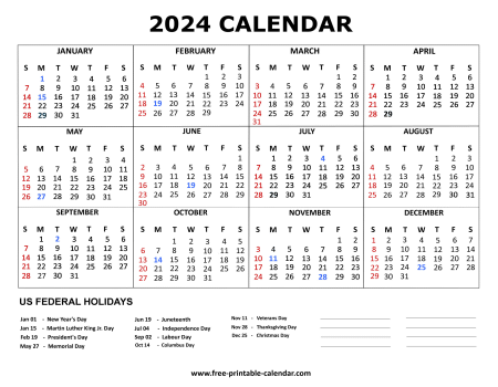 2024 Calendar - Free-printable-calendar.com