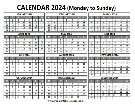2024 Calendar Printable - Free-printable-calendar.com