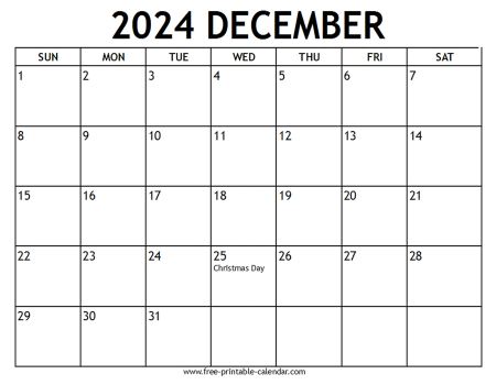 December 2024 Calendar US holidays