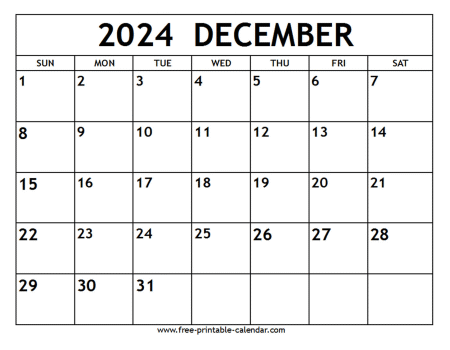 Monthly Calendar December 2024 Printable Free Jacky Liliane