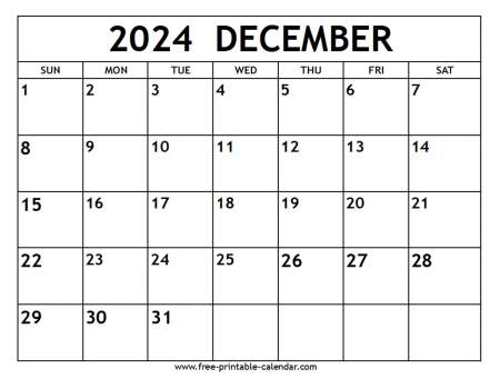 December 2024 Calendar