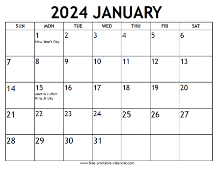 2024 January Calendar Events Usa Printable Billye Stephanie