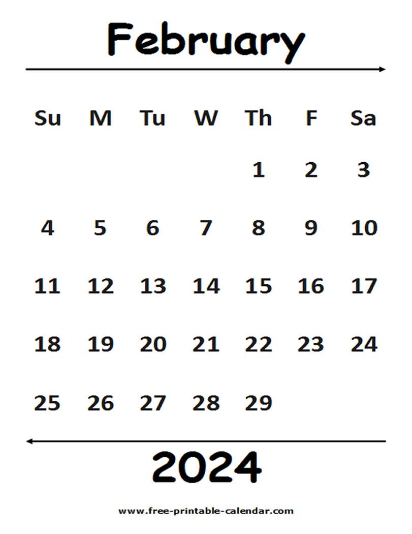 2024 February Calendar - Free-printable-calendar.com