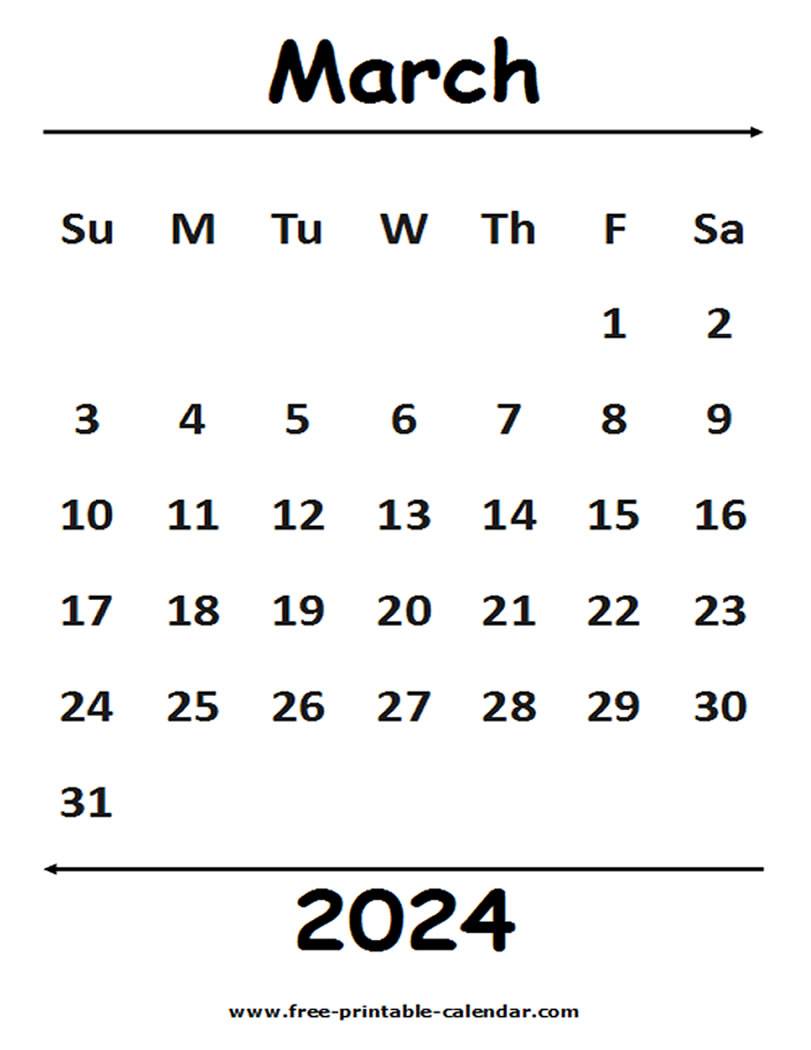 2024 March Calendar - Free-printable-calendar.com