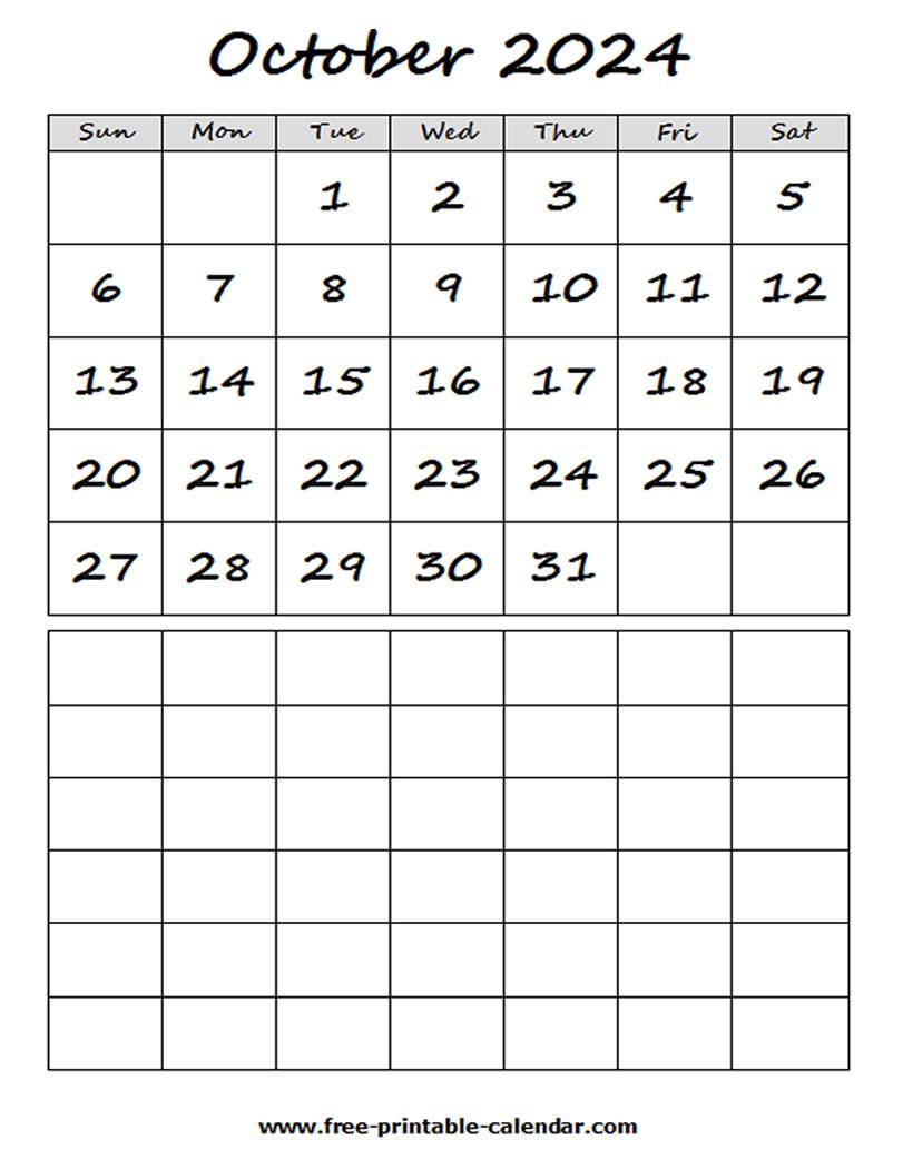 Blank 2024 October Calendar - Free-printable-calendar.com