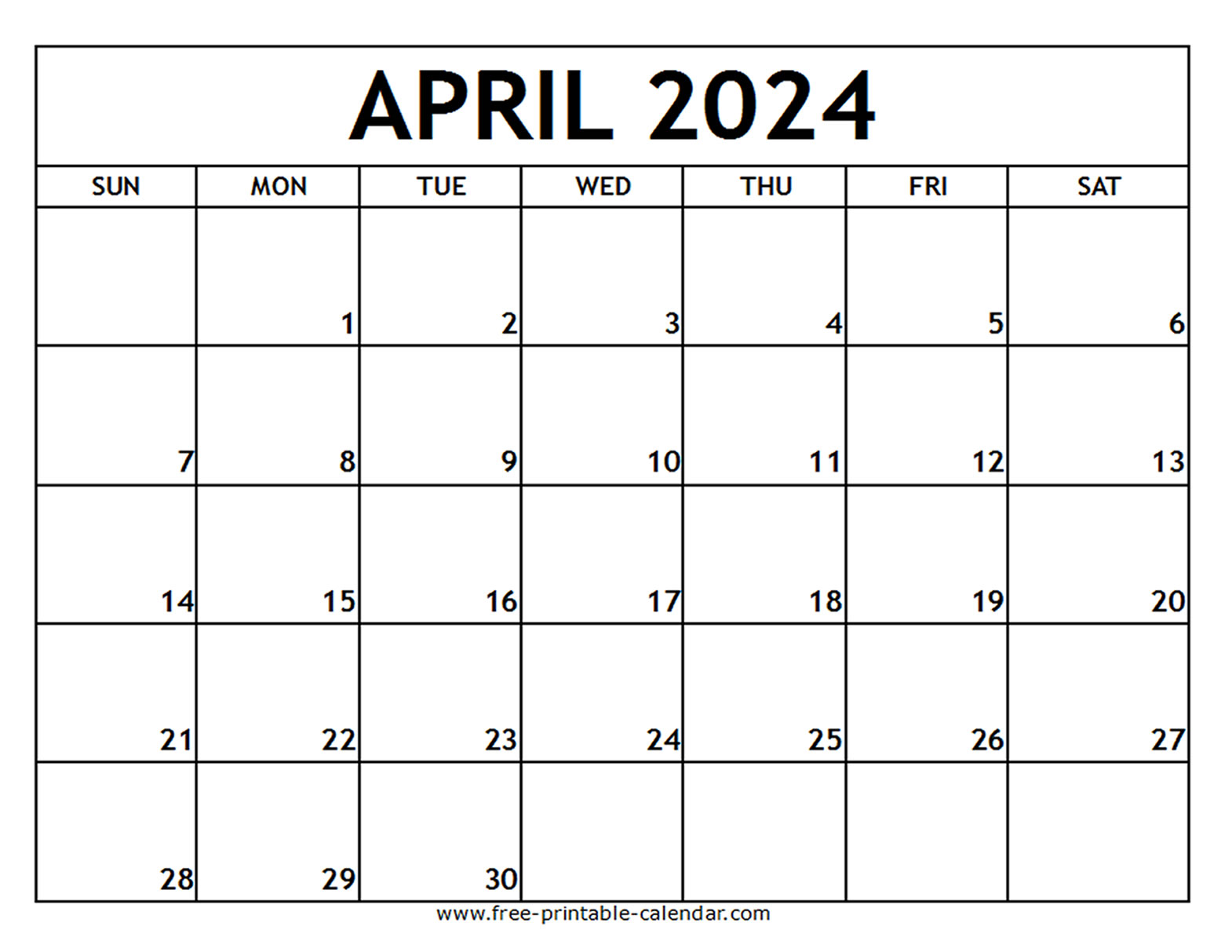 April 2024 Printable Free Calendar Heida Kristan