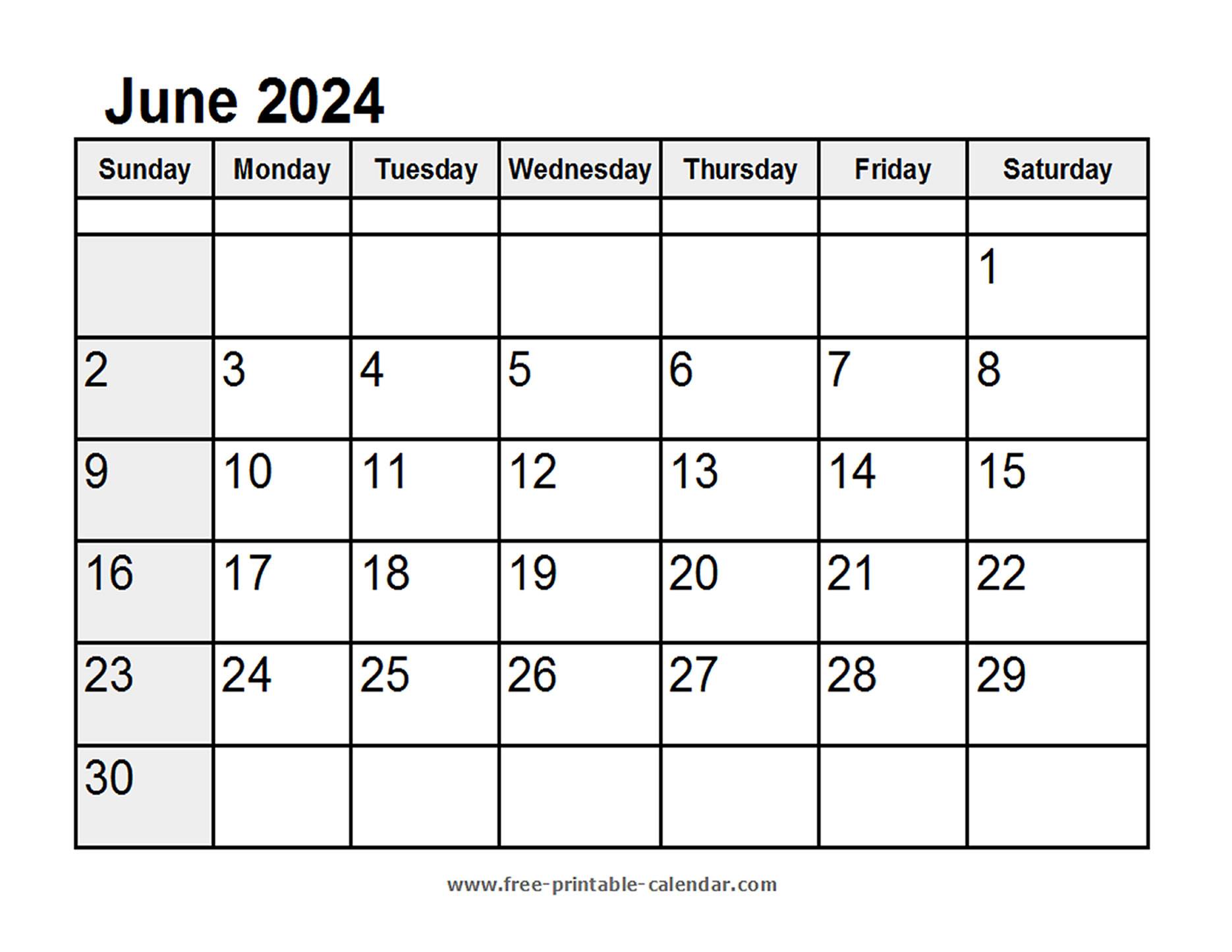 Calendar June 2024 - Free-printable-calendar.com