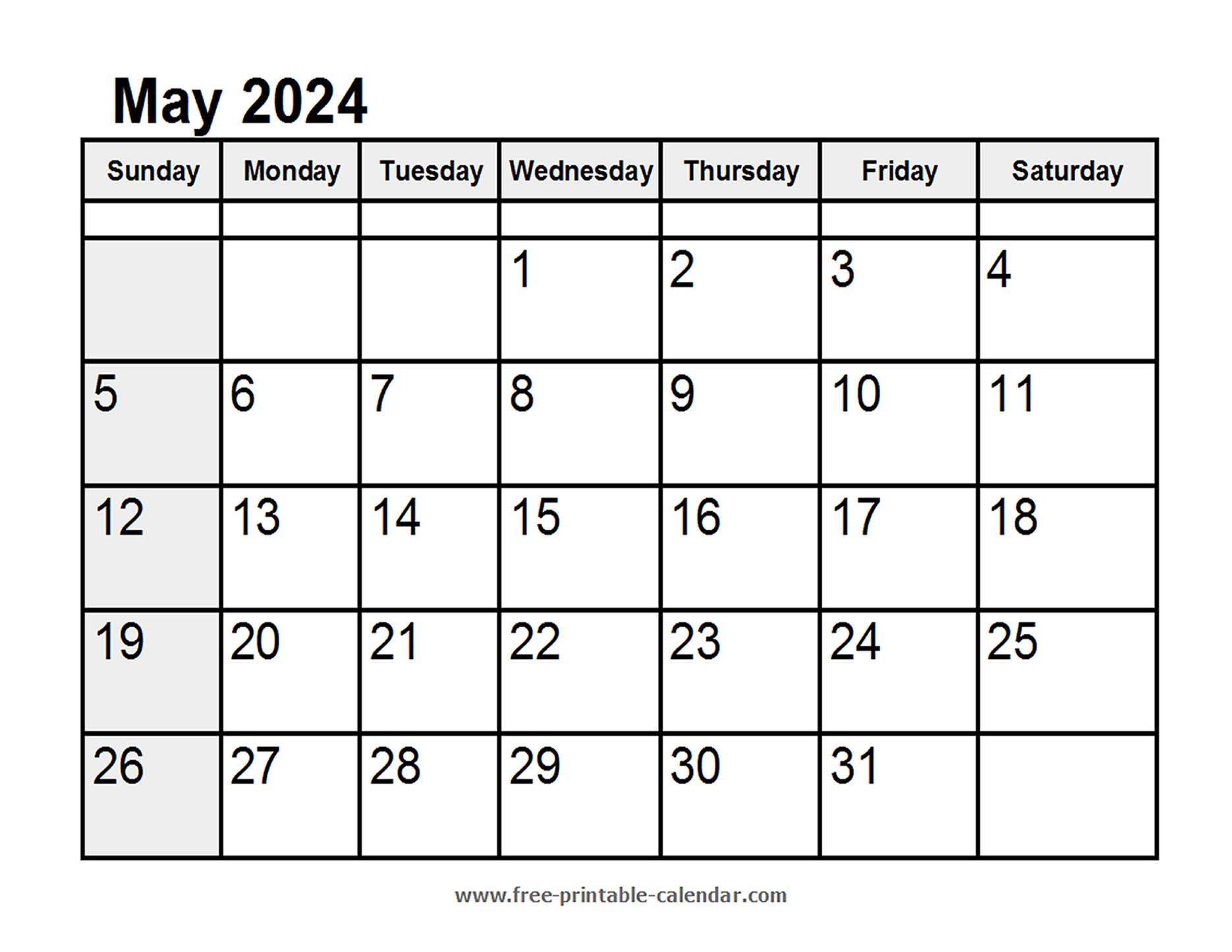 Calendar May 2024 - Free-printable-calendar.com