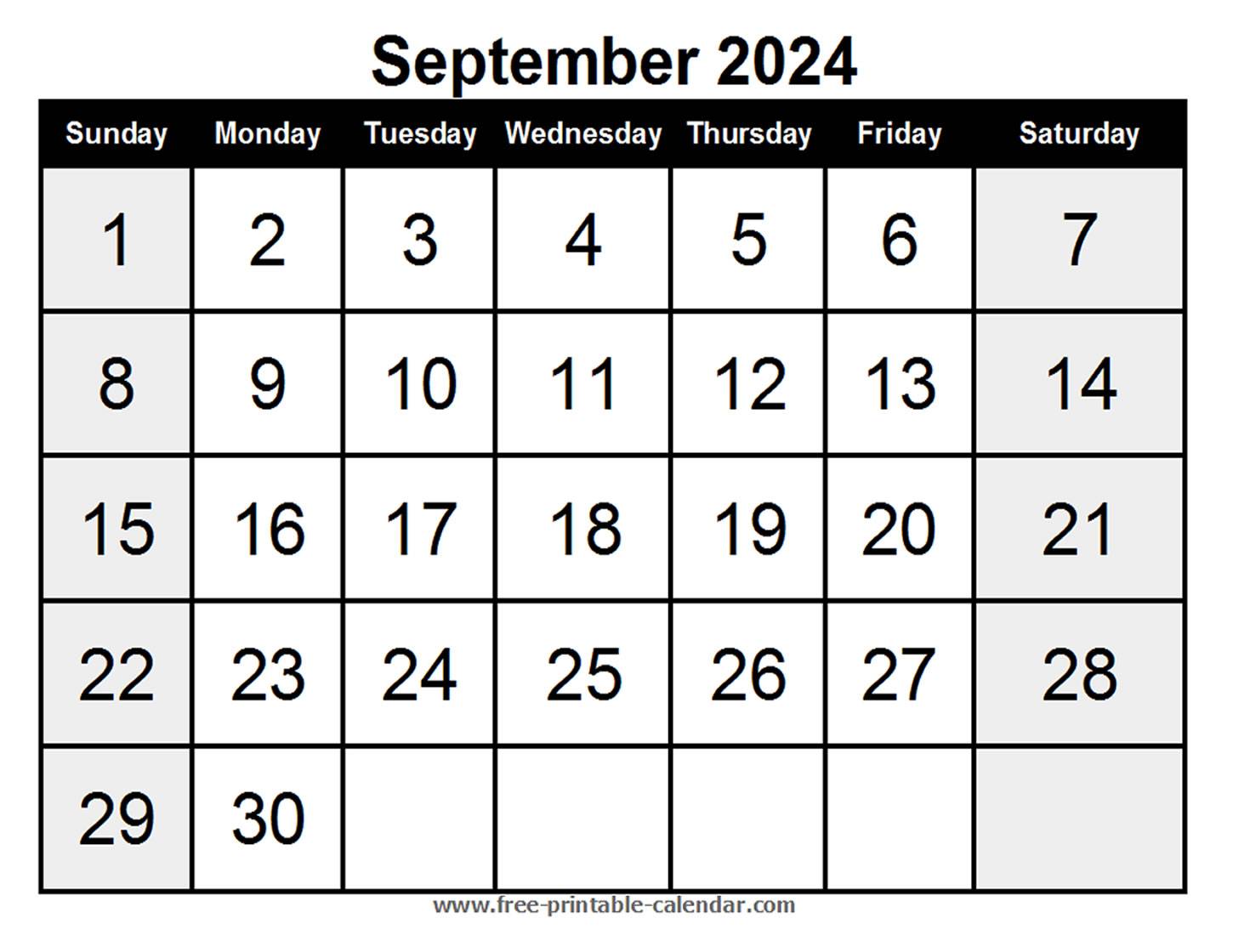 Blank Calendar September 2024 - Free-printable-calendar.com