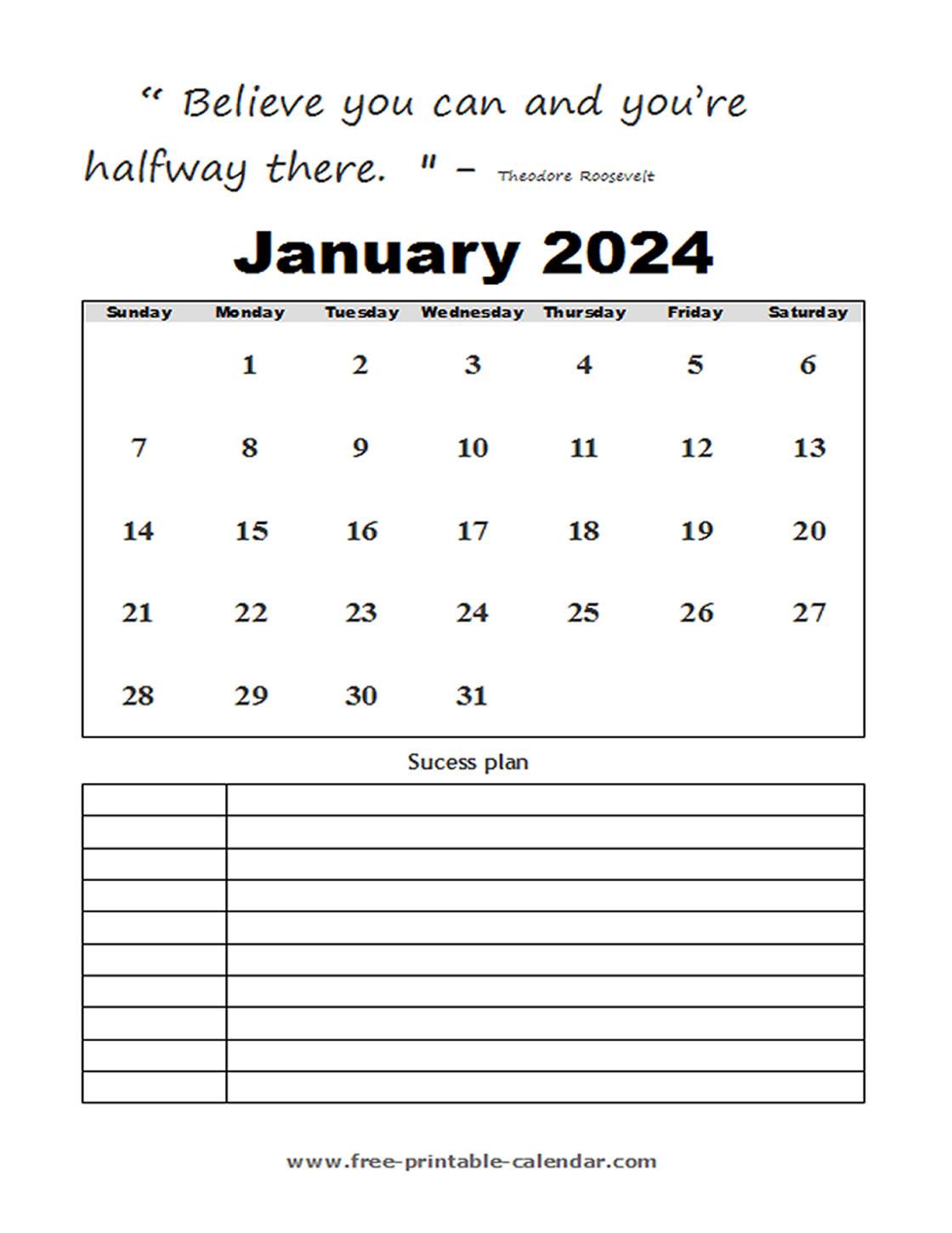 january calendar 2024 printable