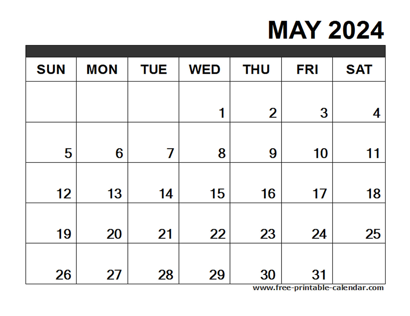 May 2024 Calendar Printable - Free-printable-calendar.com