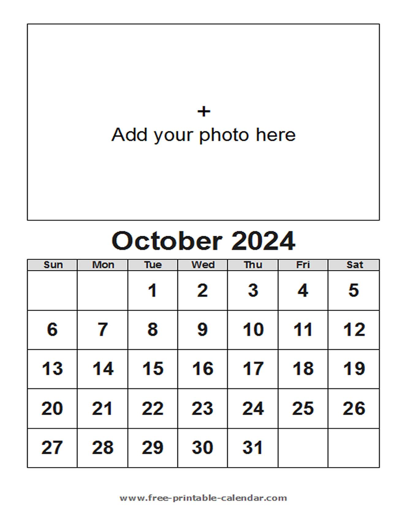 October Calendar 2024