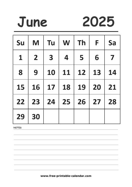 2025 calendar june printable