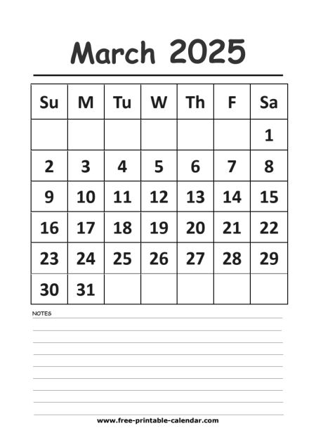 2025 calendar march printable