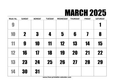 2025 march calendar