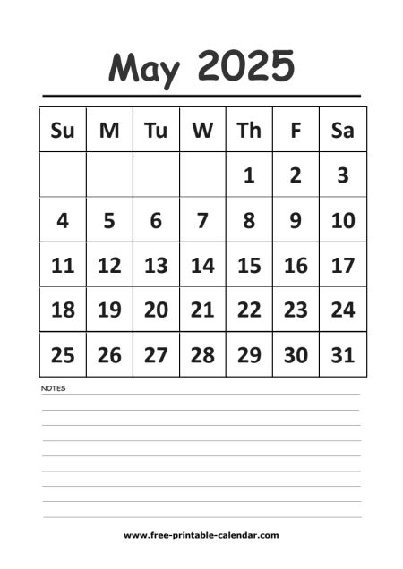 2025 calendar may printable