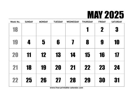 2025 may calendar