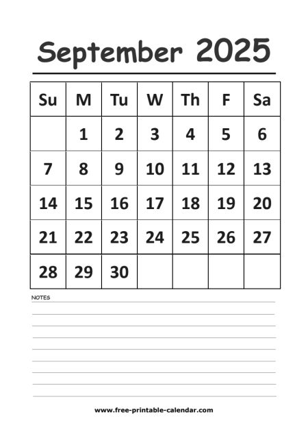 2025 calendar september printable