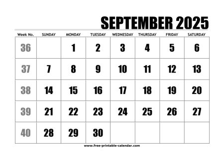 2025 september calendar