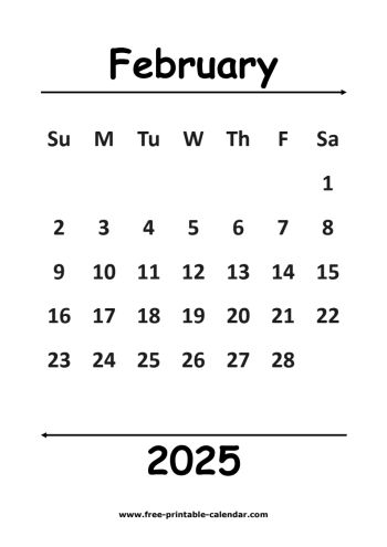 2025 february calendar