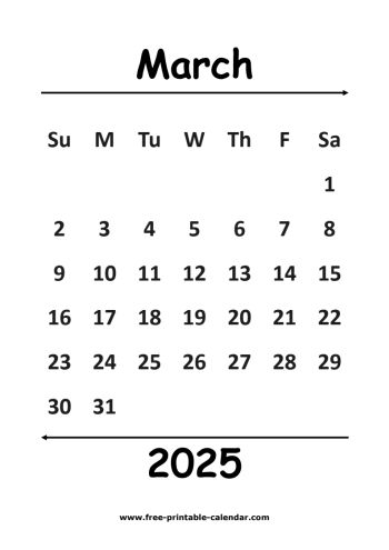 2025 march calendar