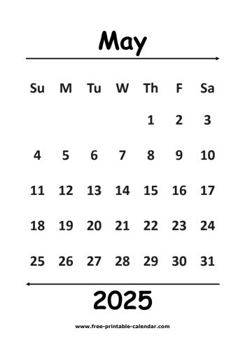 2025 may calendar