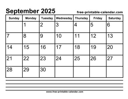 2025 september calendar printable