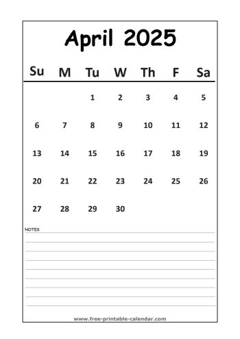 calendar 2025 april