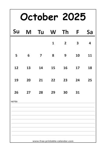 calendar 2025 october