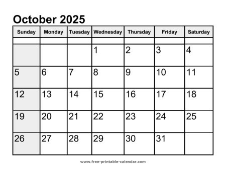 calendar october 2025