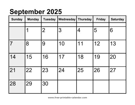 calendar september 2025