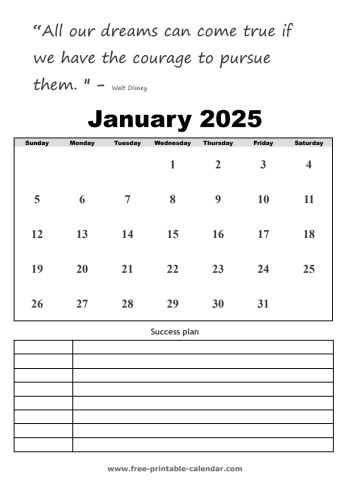 january calendar 2025 printable