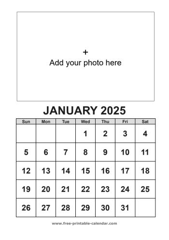 january calendar 2025