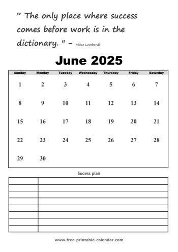 june calendar 2025 printable