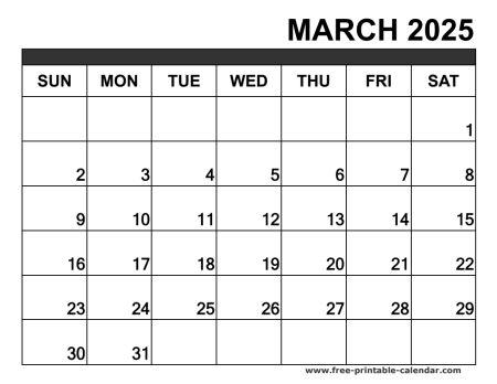 march 2025 calendar printable