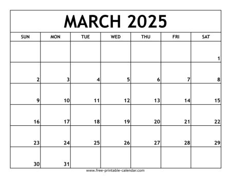 march 2025 printable calendar