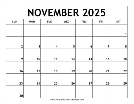 november 2025 printable calendar