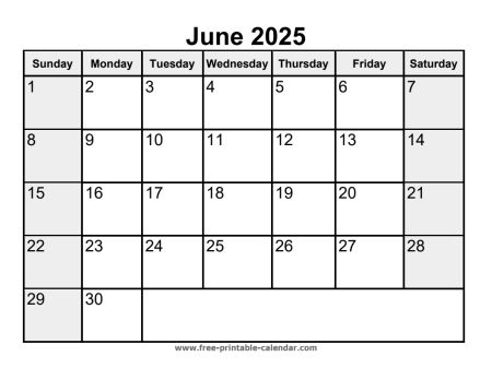 printable june 2025 calendar