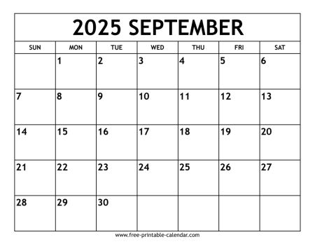 september 2025 calendar