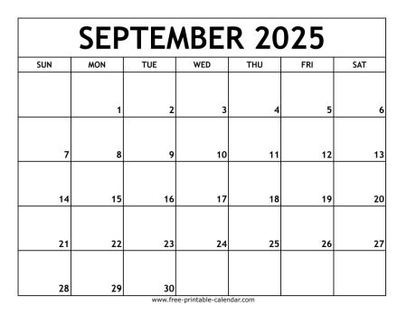 september 2025 printable calendar