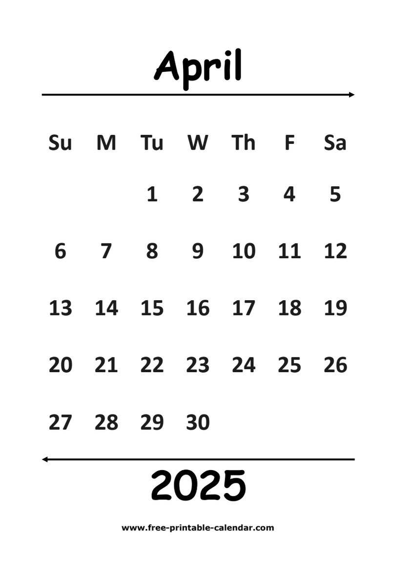 2025 april calendar