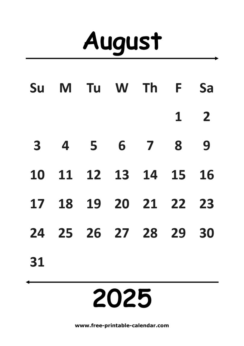 2025 august calendar