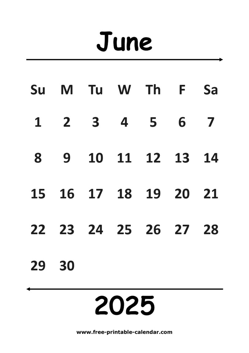 2025 june calendar