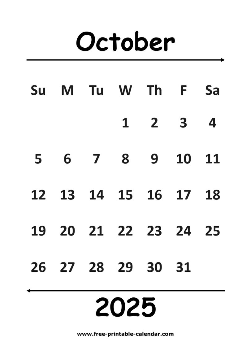 2025 october calendar