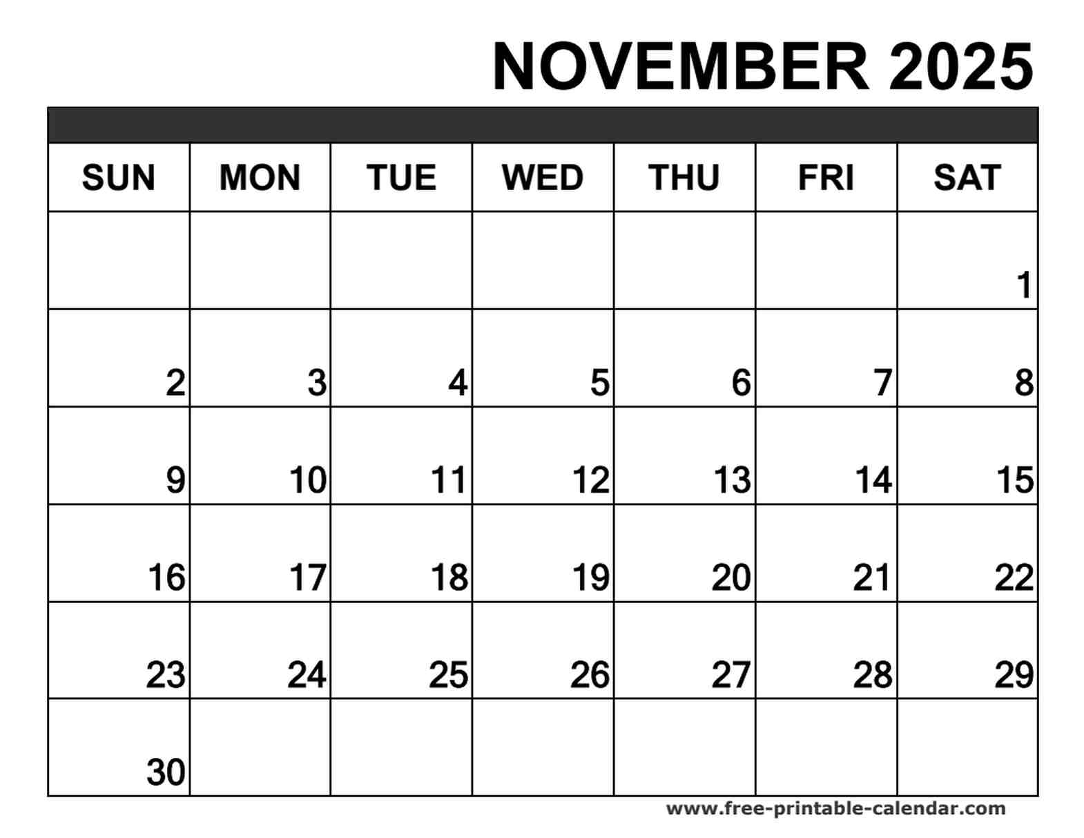 november 2025 calendar printable