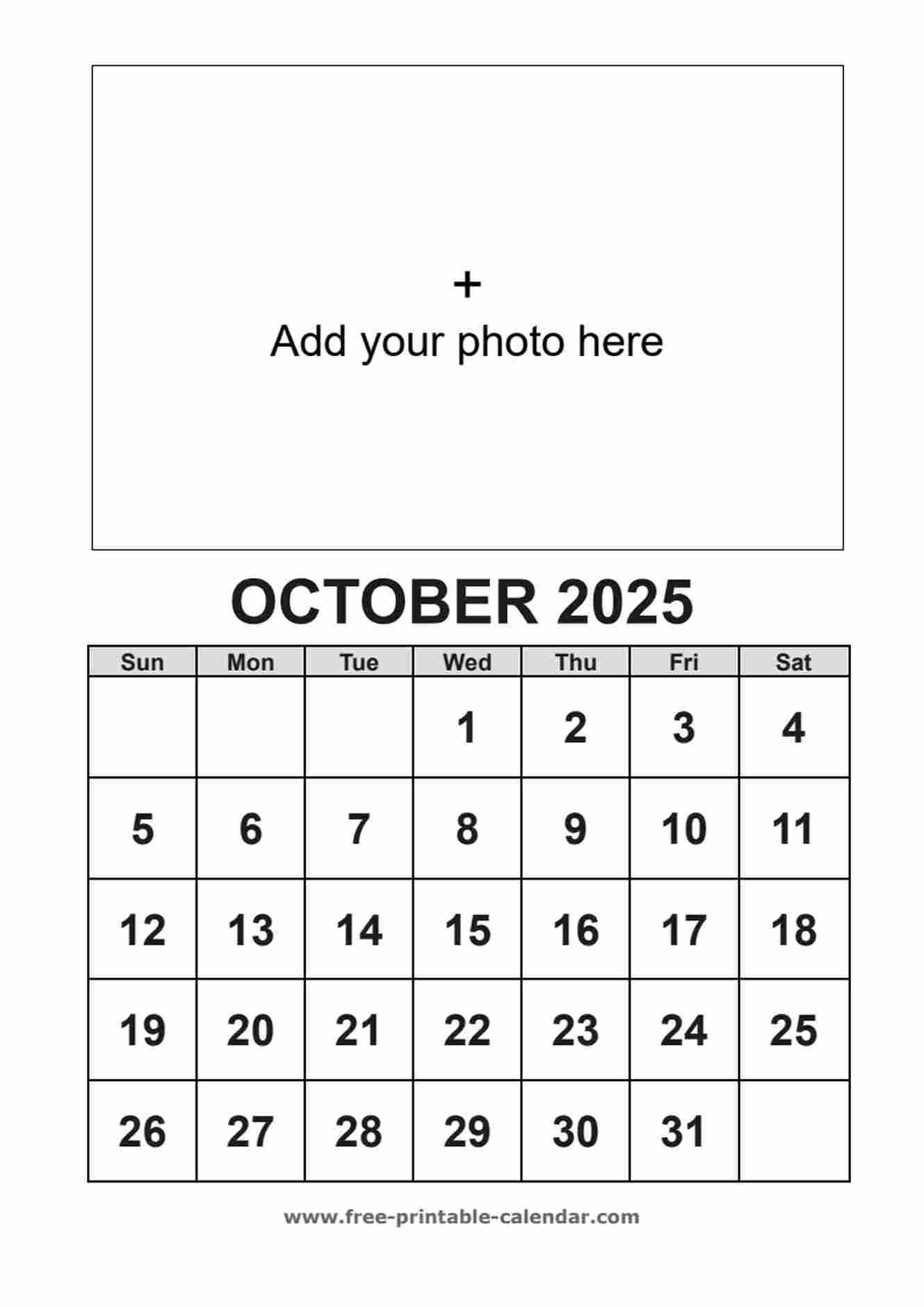 october calendar 2025