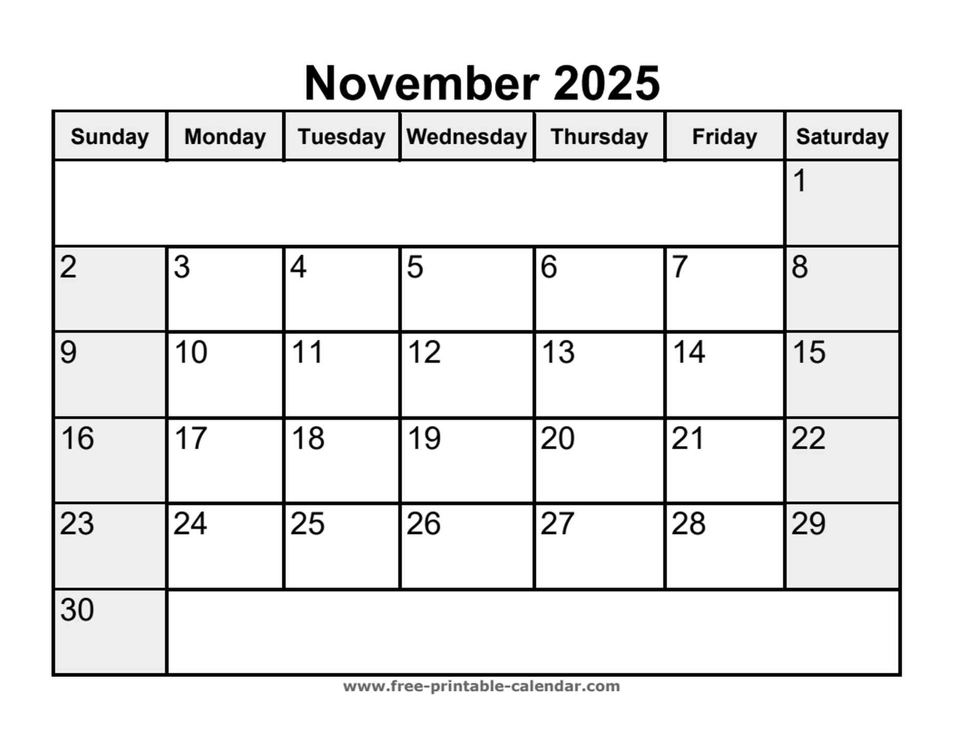 printable november 2025 calendar