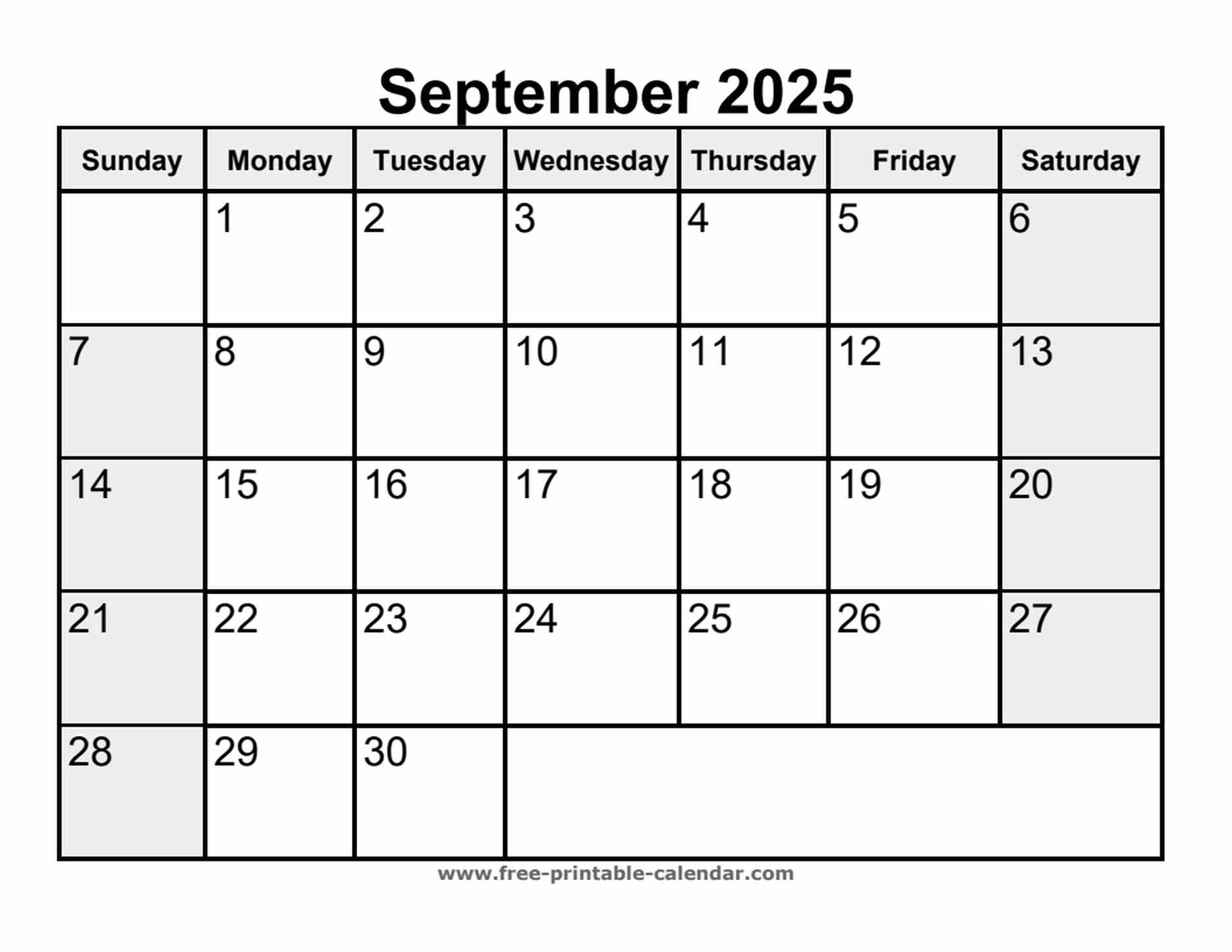 printable september 2025 calendar