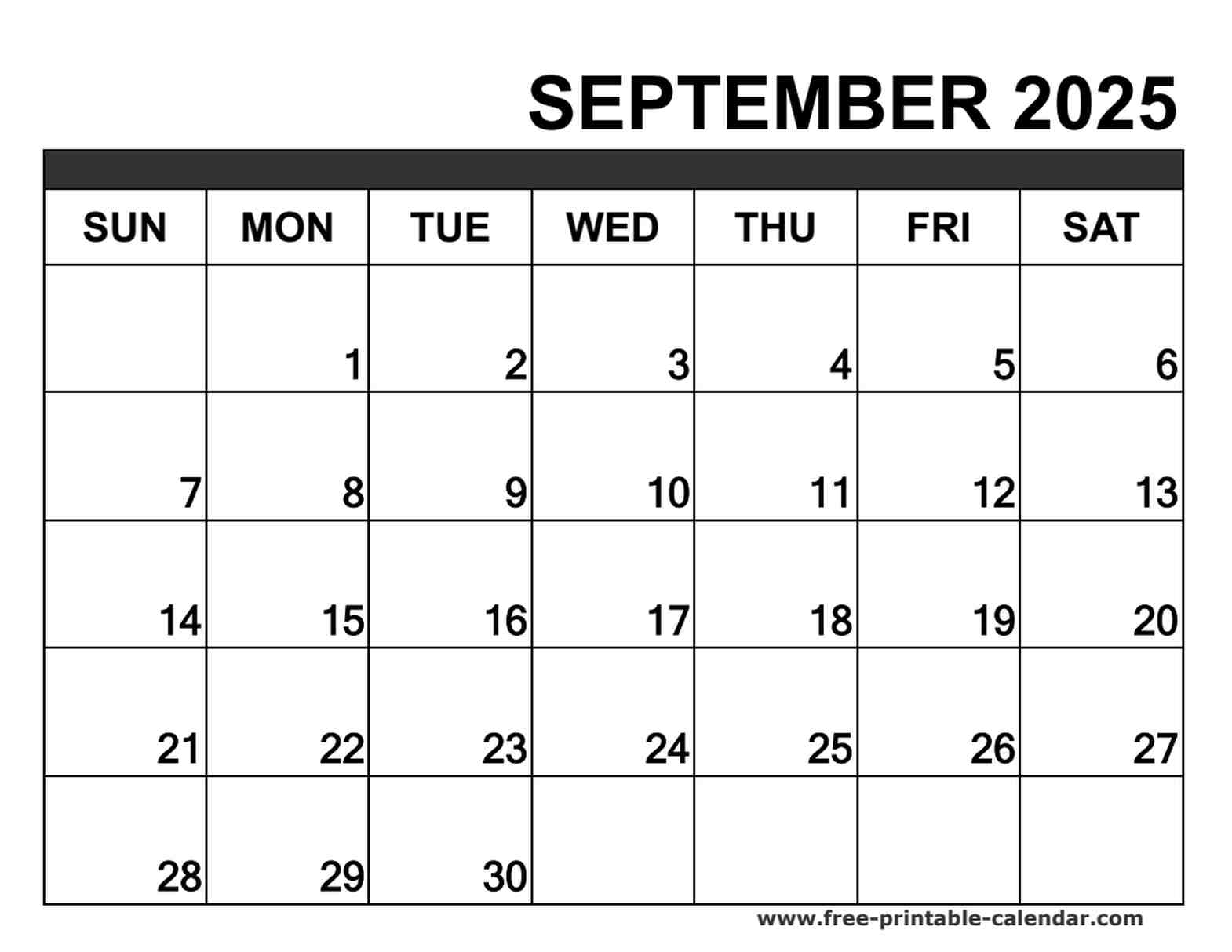 september 2025 calendar printable