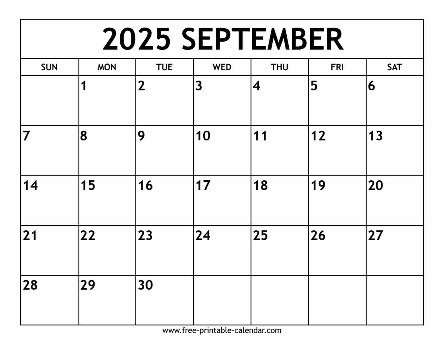 september 2025 calendar